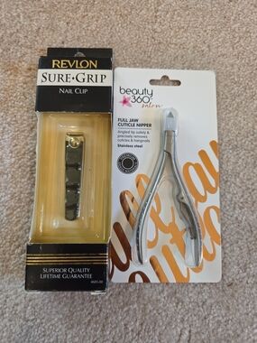 Revlon Sure Grip Nice Clip & Beauty 360 Cuticle Nipper--NIB